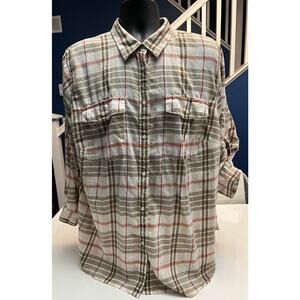 Woman’s Lauren Ralph Lauren 3X Plaid Button-Down Shirt - Roll Tab Sleeves